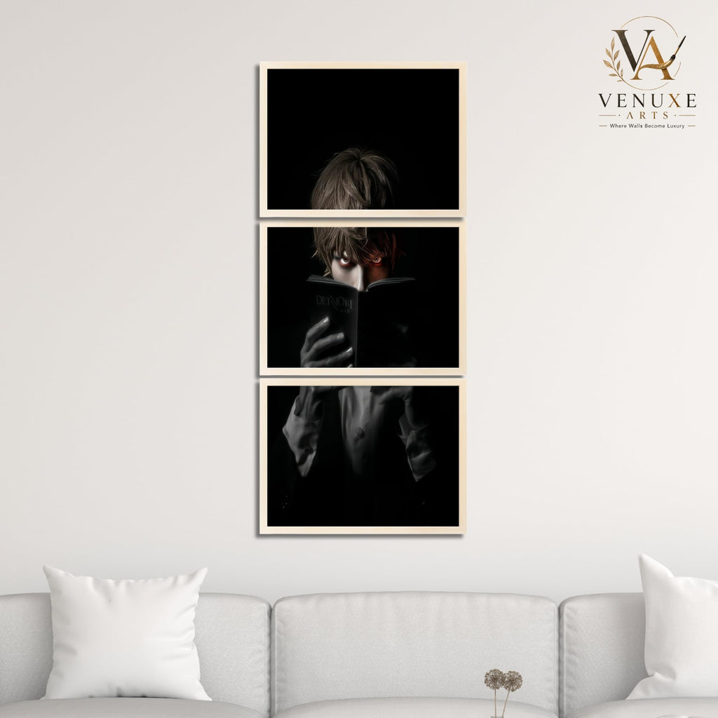 VENUXE ARTS Set Of 3 Anime Characters Wall Framed |Anime Characters Framed Poster for Living Room Bedroom Gaming Room Studio Wall Decor