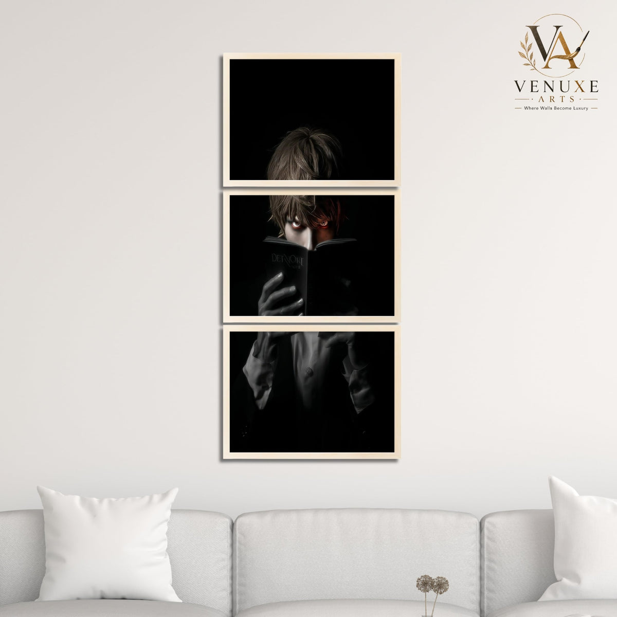 VENUXE ARTS Set Of 3 Anime Characters Wall Framed |Anime Characters Framed Poster for Living Room Bedroom Gaming Room Studio Wall Decor