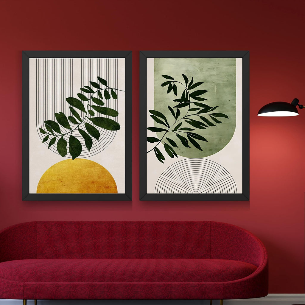 CRAFT QUEST Set of 2 piece Wall Art poster Frame Painting for Wall Decoration With Acrylic Glass, living room, Home, Office, Restraunt