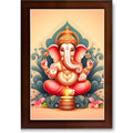CRAFT QUEST Ganesh Ganpati Ganesha Art Framed Painting Ready to Hang and Wall Decor