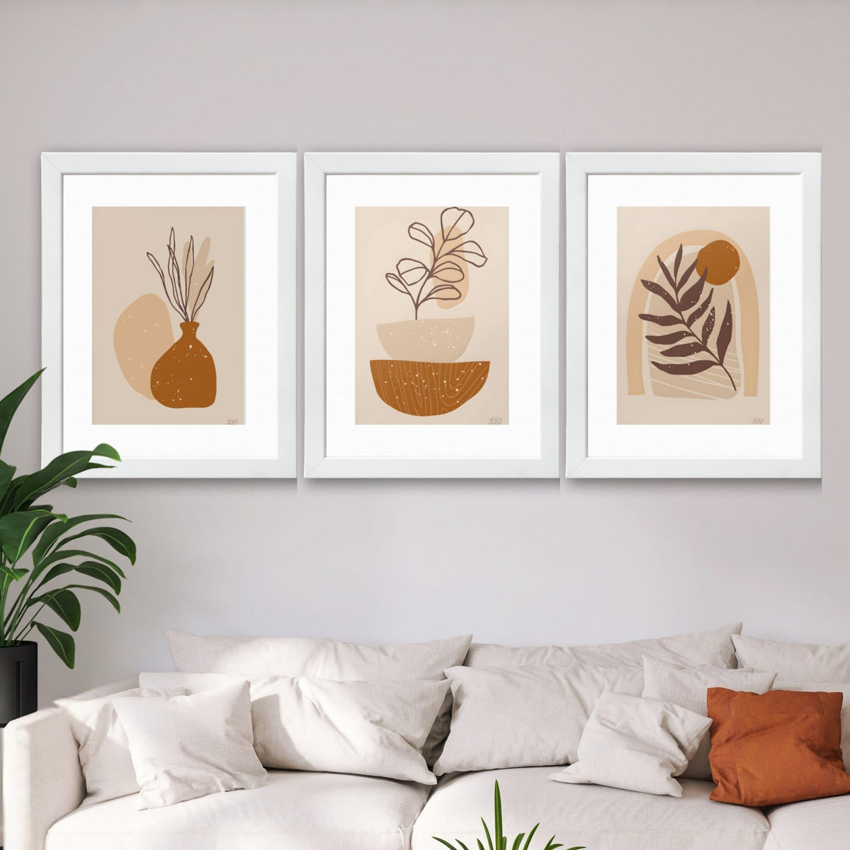 CRAFT QUEST Wall Art Decor Paintings | Set of 3 FLORAL Wall Art Frames for Home Decoration | Ideal for Living Room, Bedroom & Offices