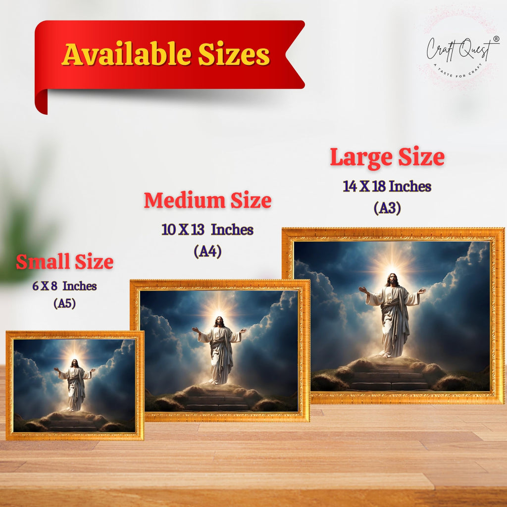 CRAFT QUEST Jesus Christ Photo Frame | Decorative Picture for Gifts, Home Decor | Jesus Painting, Religious Photo Frame