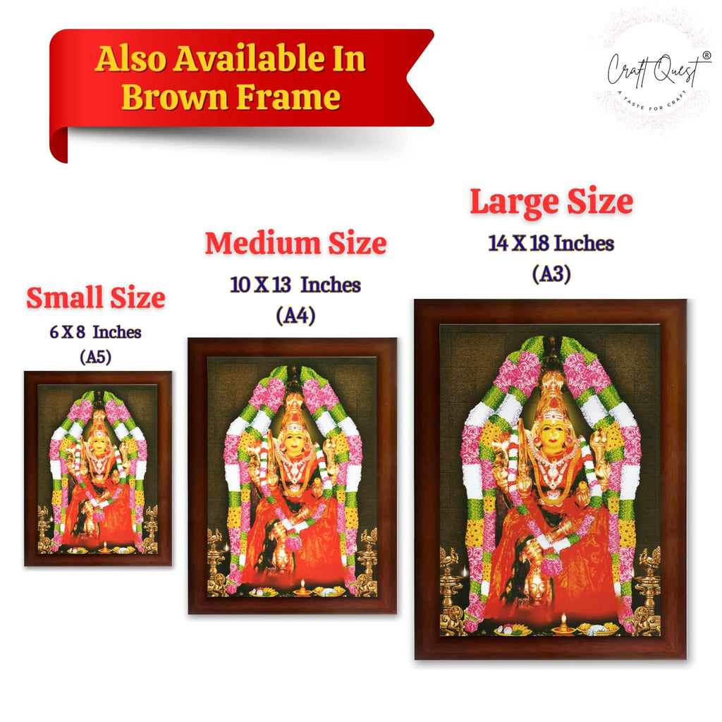 CRAFT QUEST Angala Parameswari Amman Angalamman Photo Frame For Walls, Room, Pooja,Home,Temple Décor Framed
