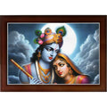 CRAFT QUEST Radha Krishna Art Photo Framed Painting for Home and Bedroom Wall Decoration of Size 14X10 Inches with Frame And Acrylic Glass RK211
