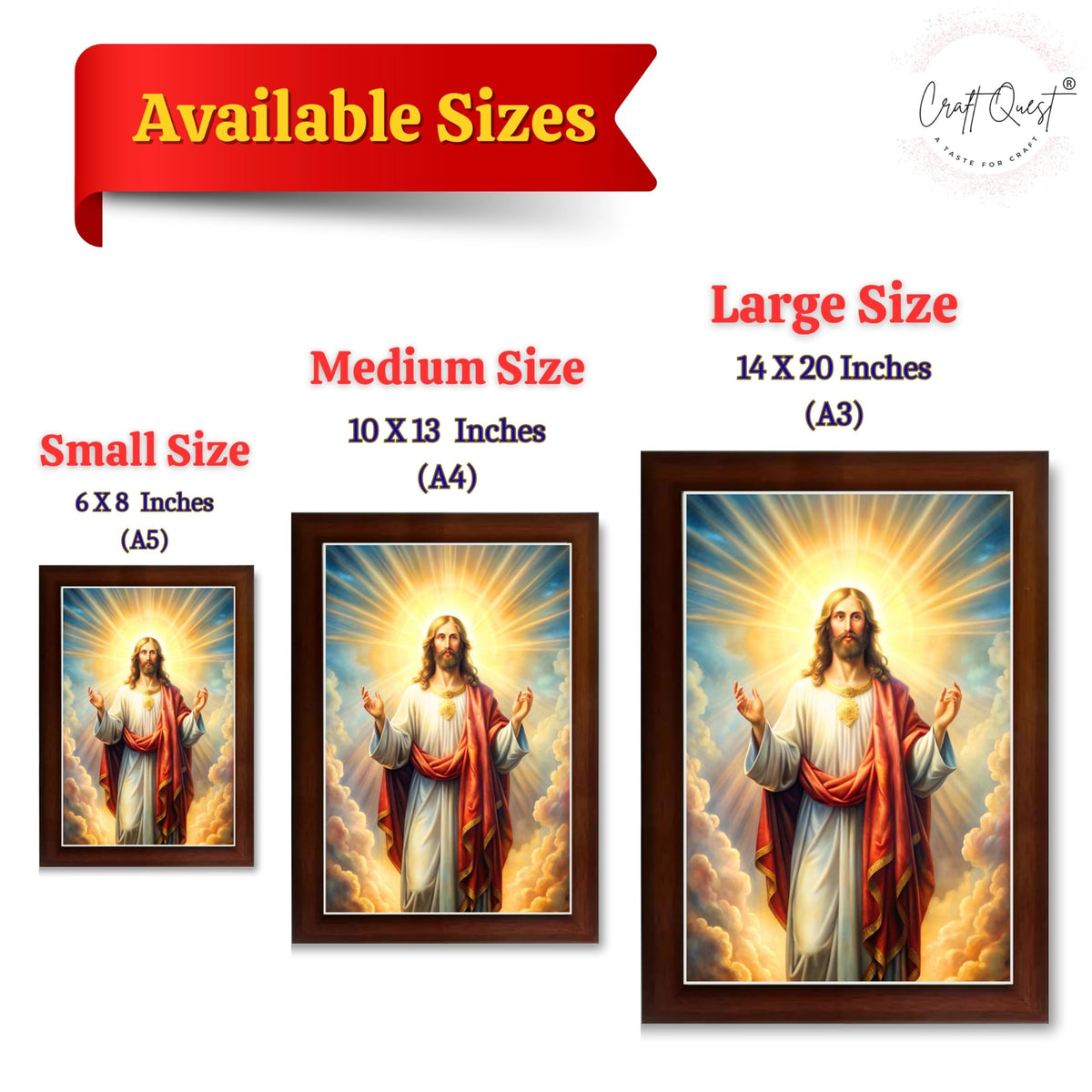 CRAFT QUEST Jesus Christ Christmas Wall Artwork Photo Frame Wall Hanging Décor and Gift Item