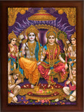 Craft Quest Ram Darbar Sparkle Coated Framed Home Decorative Gift Item Painting (14 inch x 10 inch, Multicolour,Religious)