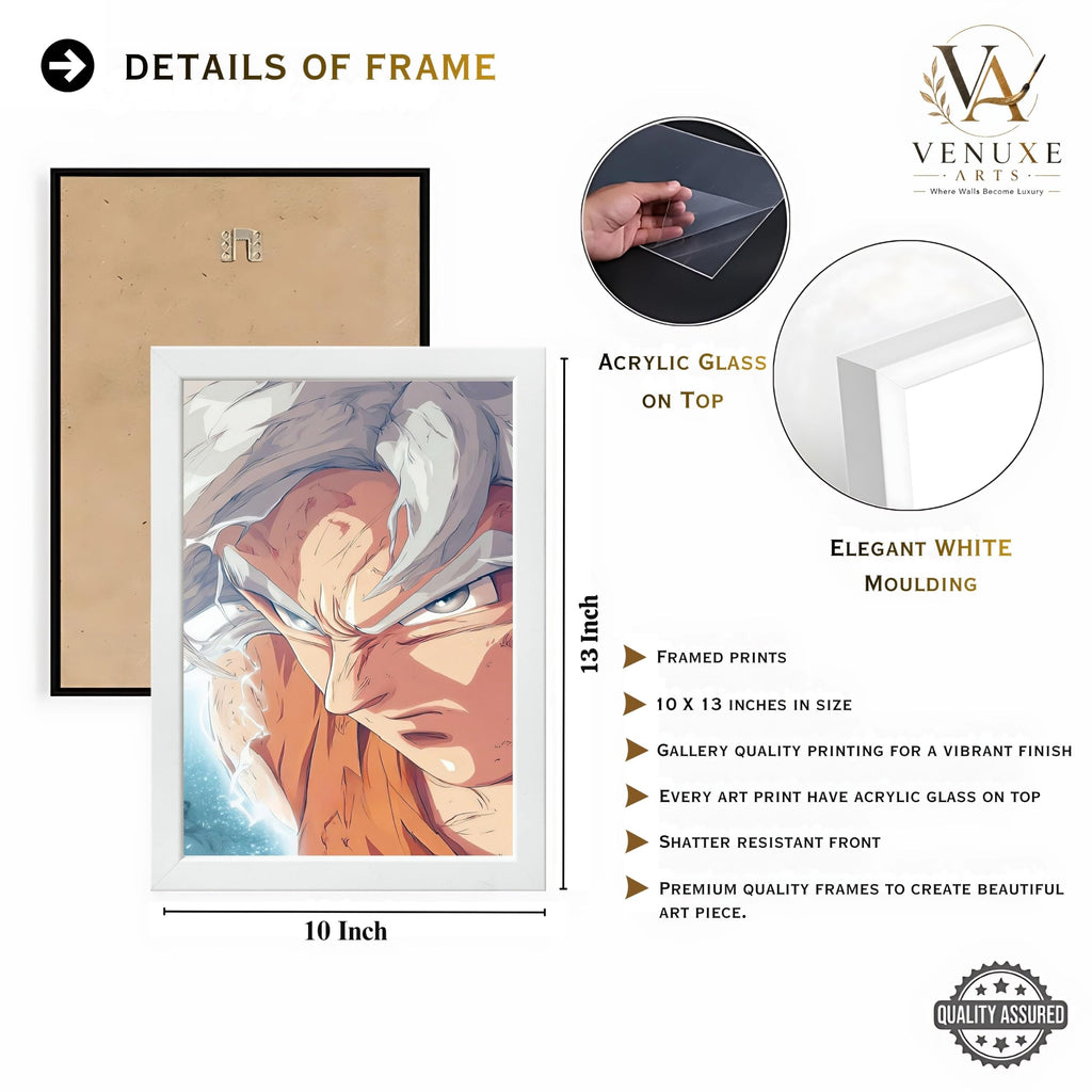 VENUXE ARTS Set Of 3 Anime Characters Wall Framed |Anime Characters Framed Poster for Living Room Bedroom Gaming Room Studio Wall Decor