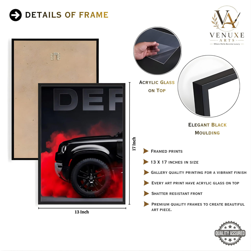 VENUXE ARTS Set Of 3 Big Sports Cars Framed Posters Gift Items for Boys Room Wall Decoration Bedroom Living Room Office Studio Décor | Car Poster Frame for Wall Décor