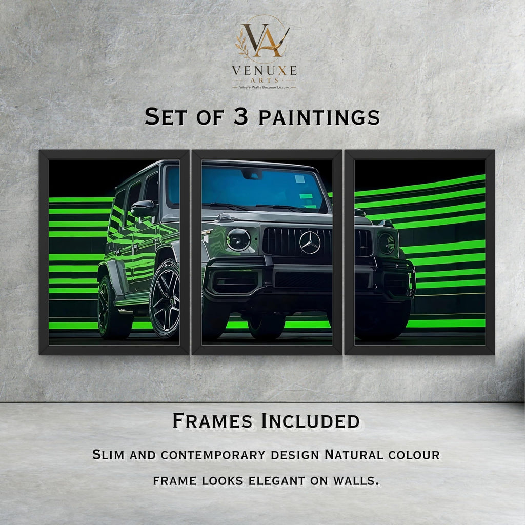 VENUXE ARTS Set Of 3 Big Sports Cars Framed Posters Gift Items for Boys Room Wall Decoration Bedroom Living Room Office Studio Décor | Car Poster Frame for Wall Décor