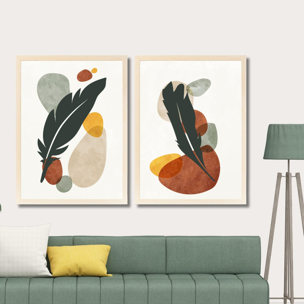 CRAFT QUEST Wall Art Decor Paintings | Set of 2 BOTONICAL Wall Art Frames for Home Decoration | Ideal for Living Room, Bedroom & Office