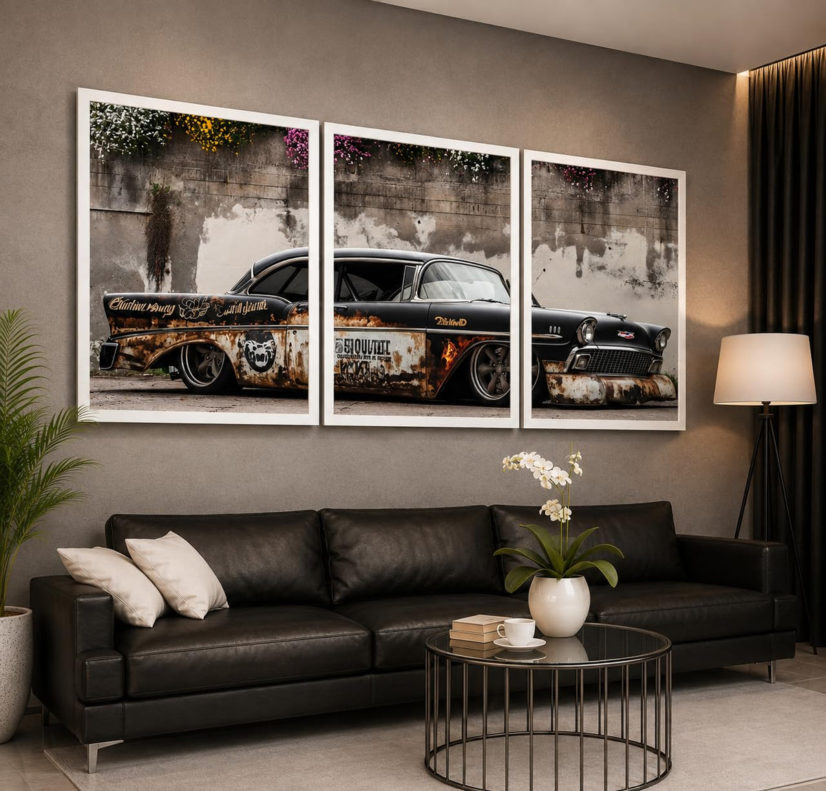 VENUXE ARTS Set Of 3 Big Sports Cars Framed Posters Gift Items for Boys Room Wall Decoration Bedroom Living Room Office Studio Décor | Car Poster Frame for Wall Décor