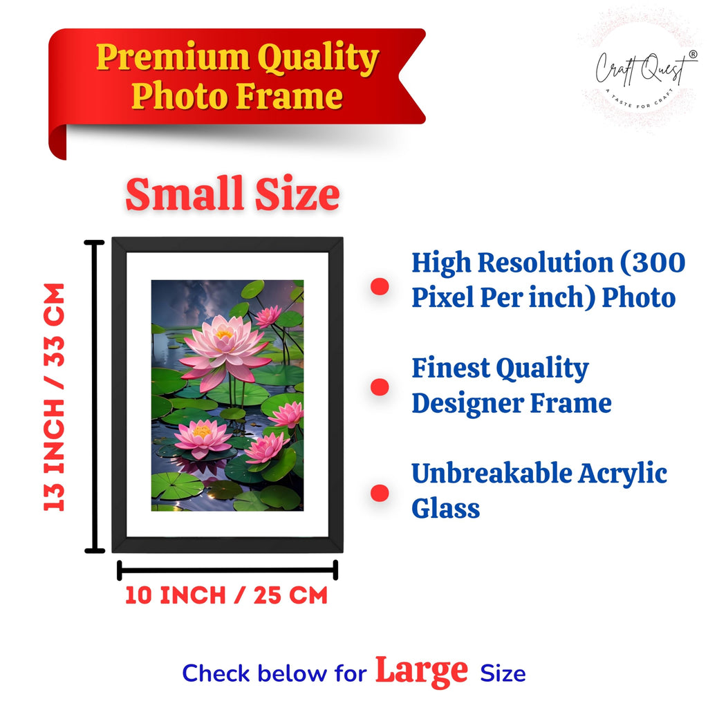 CRAFT QUEST Lotus Photo Frame Wall Vastu,Lotus Flower, Kamal Phool Painting for Vastu | Paintings for Home Decoration, Living room, and Office Décor