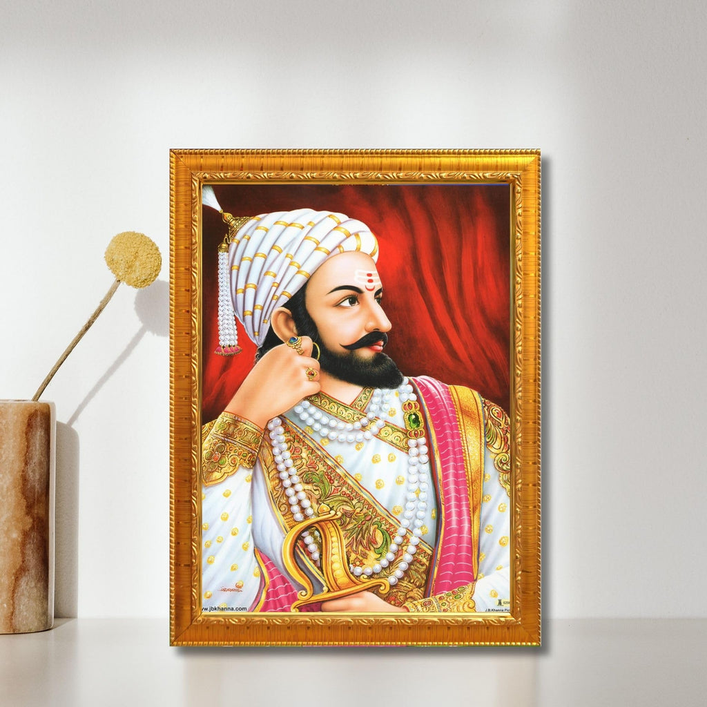 CRAFT QUEST Chhatrapati Shivaji Maharaj photo frame Home Decorative items with synthetic frame (Style 2)
