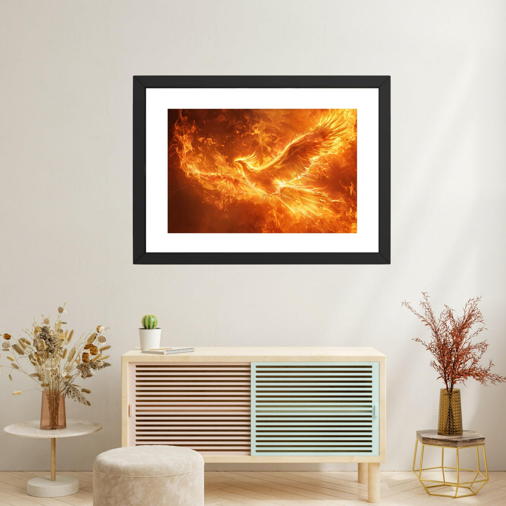 CRAFT QUEST Phoenix Bird Painting – Rising Phoenix Vastu Wall Art – Wall Decoration – Positive Energy Painting for Success, Growth & Spiritual Inspiration