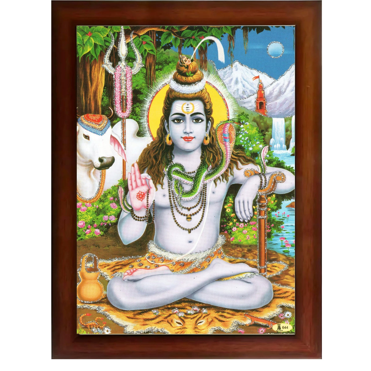 CRAFT QUEST Lord Shiva Wall Painting | Premium Framed Hindu God Wall Art | Spiritual Mahadev Poster for Living Room, Bedroom, Office, Meditation & Temple Décor |