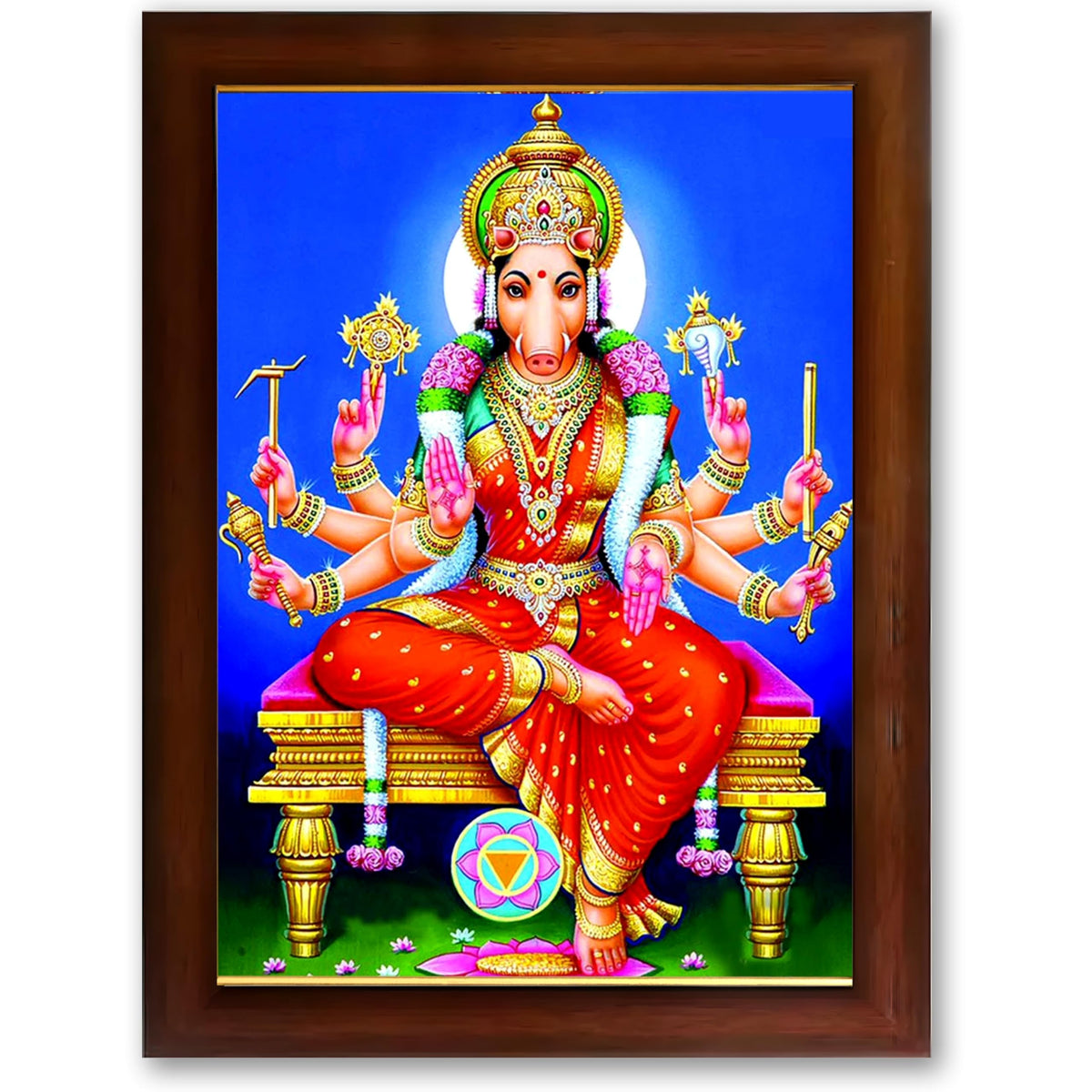 CRAFT QUEST Varahi Amman Devi Religious Photo Frame With Acrylic Glass, Religious Framed Painting