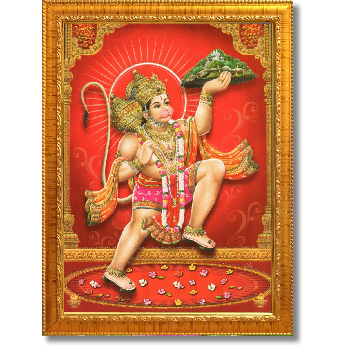 CRAFT QUEST Hanuman JI | Bajrangbali Religious Photo frame Decorative Item Synthetic frame