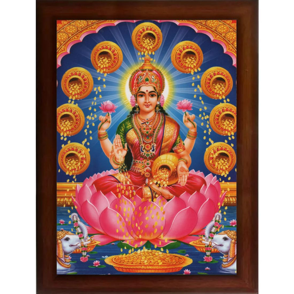 CRAFT QUEST Goddess Lakshmi Devi Wall Painting Frame Home Decor