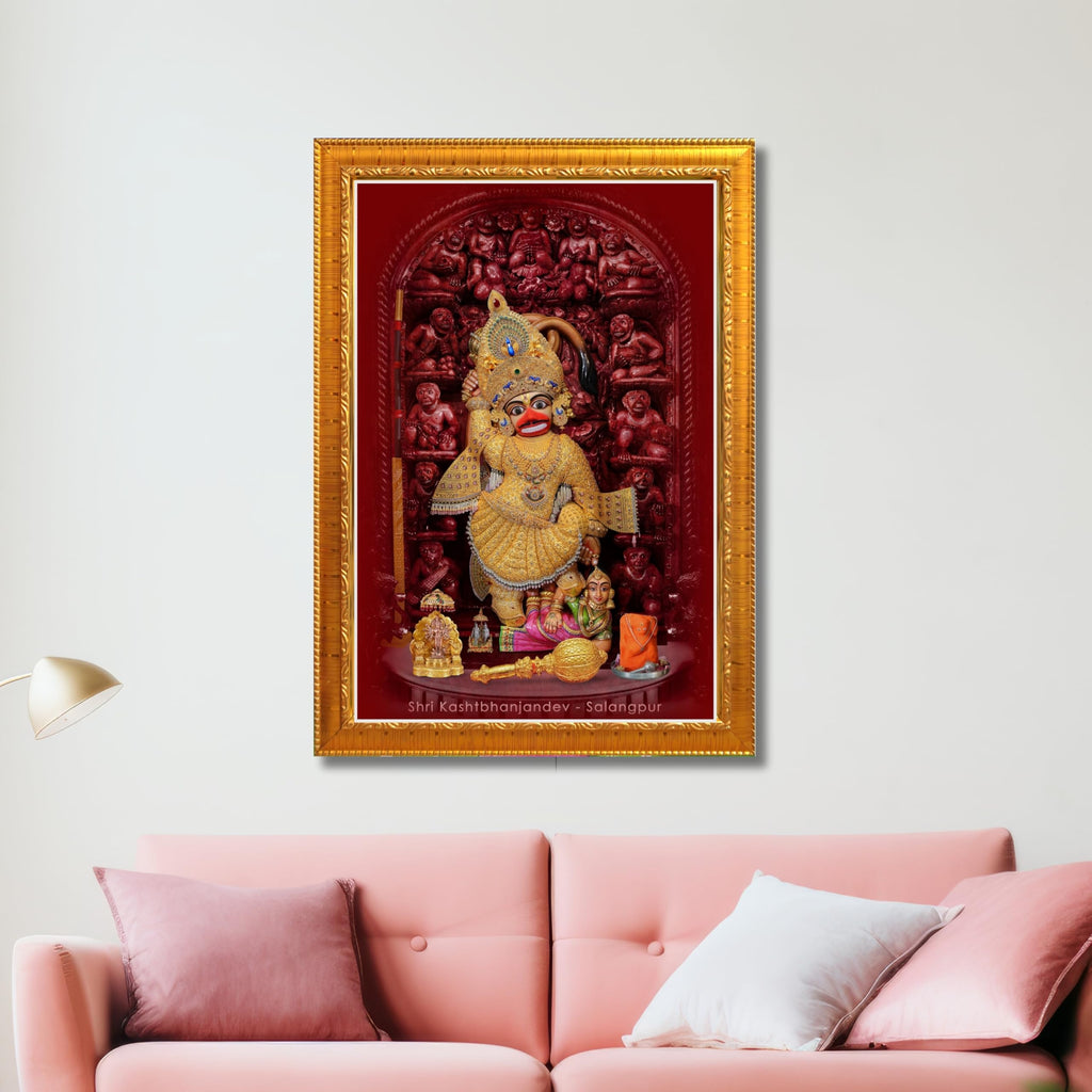 CRAFT QUEST Shree Kashtabhanjan Dev Hanumanji Salangpur Religious Photo Frame Synthetic, Wall hangings