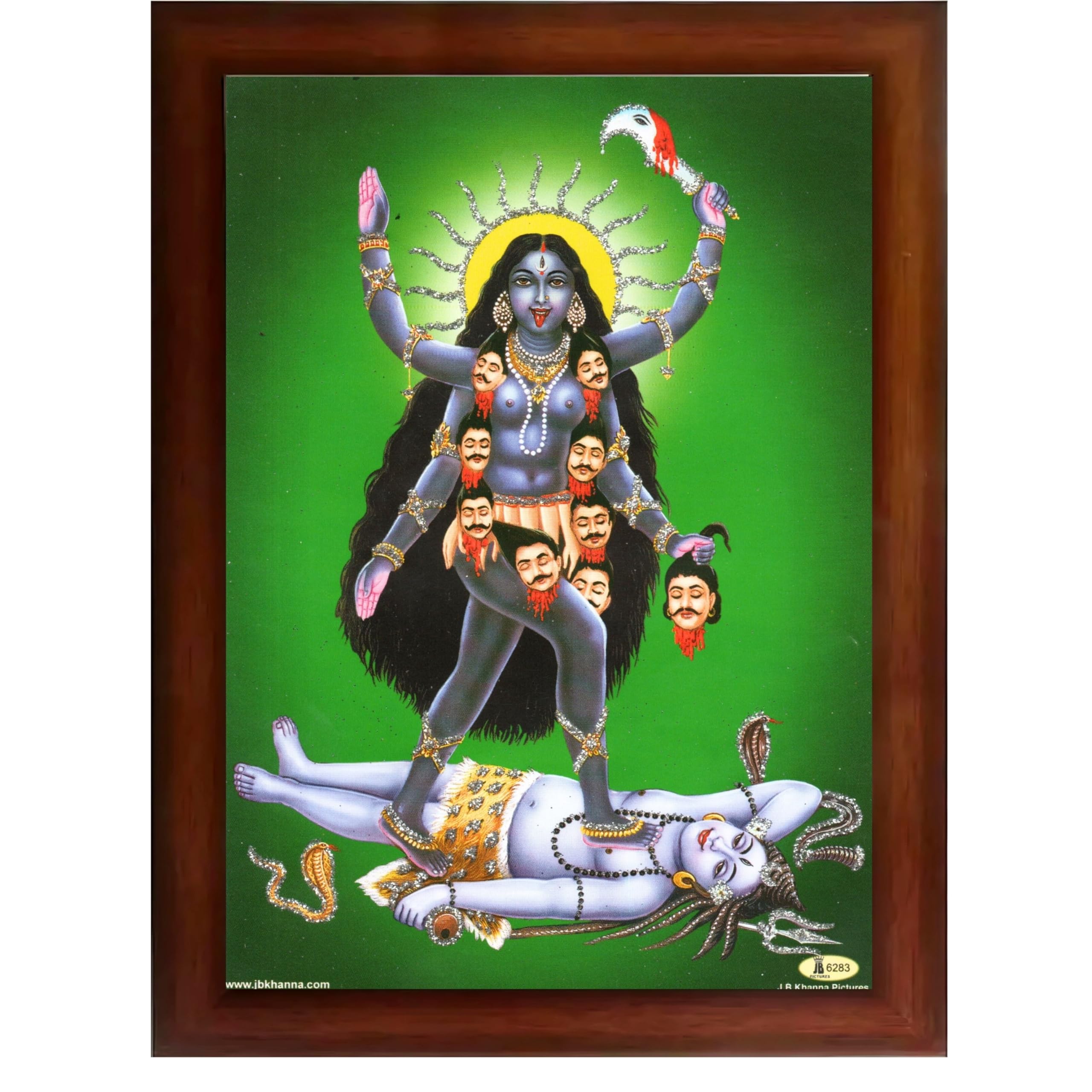 CRAFT QUEST Mahakali Kali Mata Ji Shiv Shiva Wall Painting Framed Home Decor