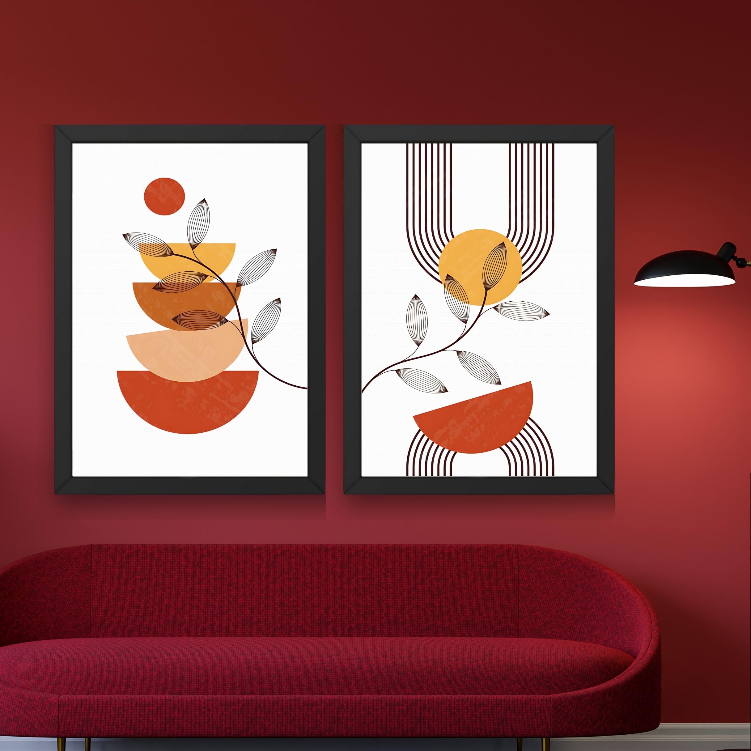 CRAFT QUEST Set of 2 piece Wall Art poster Frame Painting for Wall Decoration With Acrylic Glass, living room, Home, Restraunt, Office
