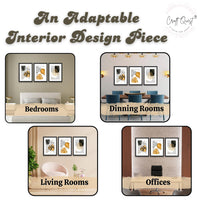 CRAFT QUEST Wall Art Decor Paintings | Set of 3 Abstract Wall Art Frames for Home Decoration | Ideal for Living Room, Bedrooms & Offices