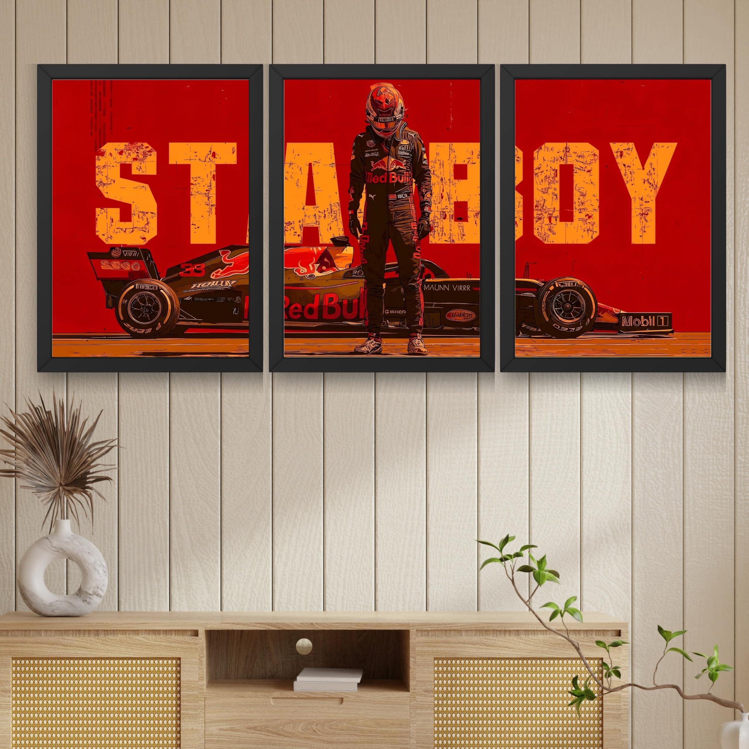 VENUXE ARTS Set Of 3 Big Sports Cars Framed Posters Gift Items for Boys Room Wall Decoration Bedroom Living Room Office Studio Décor | Car Poster Frame for Wall Décor