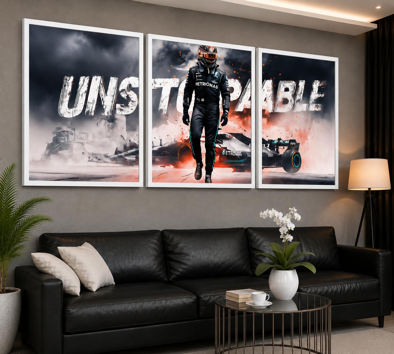 VENUXE ARTS Set Of 3 Big Sports Cars Framed Posters Gift Items for Boys Room Wall Decoration Bedroom Living Room Office Studio Décor | Car Poster Frame for Wall Décor