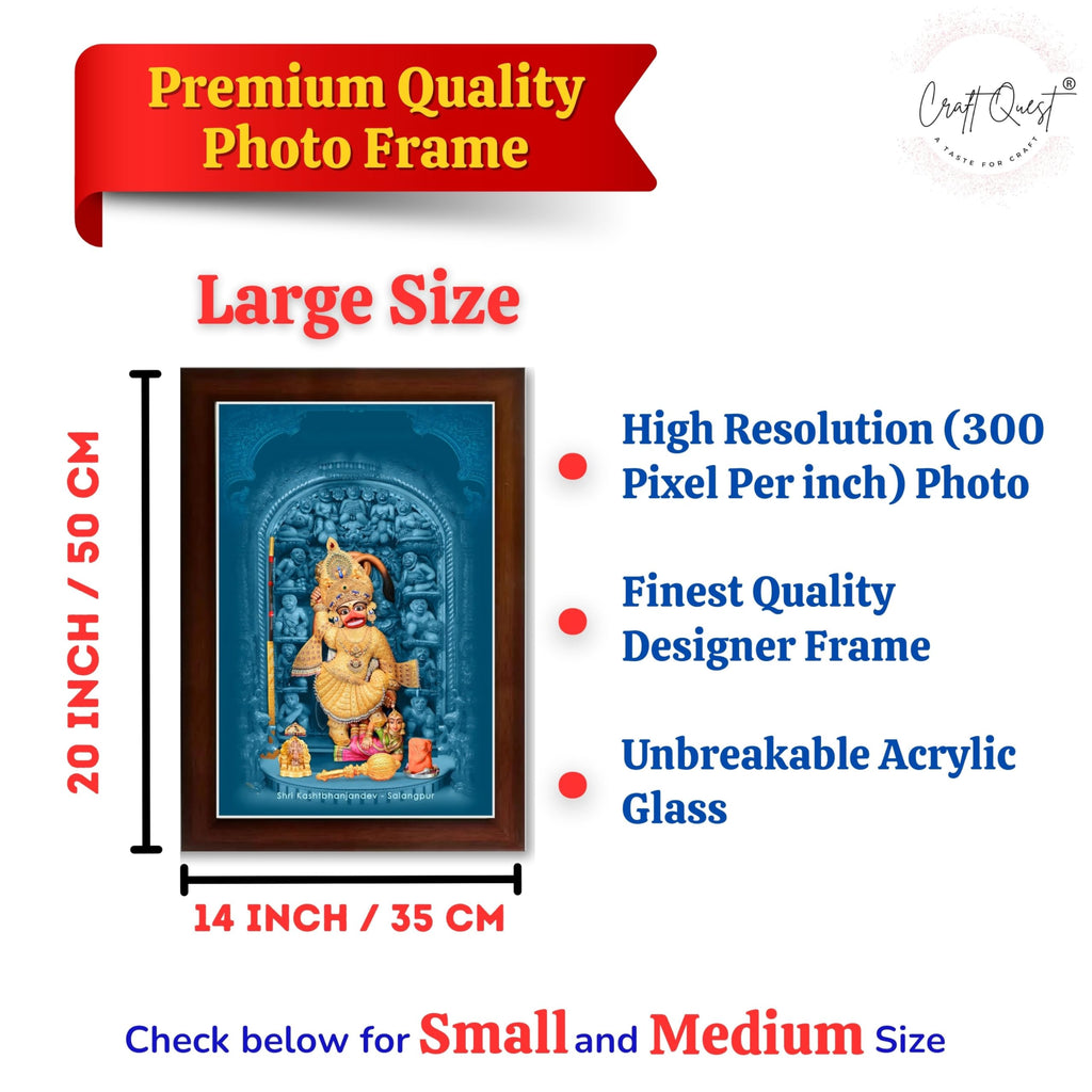 CRAFT QUEST Shree Kashtabhanjan Dev Hanumanji Salangpur Photo Frame Synthetic, Wall hangings