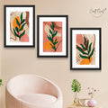 CRAFT QUEST Wall Art Decor Paintings | Set of 3 BOHO Wall Art Frames for Home Decoration | Ideal for Living Room, Bedrooms & Office