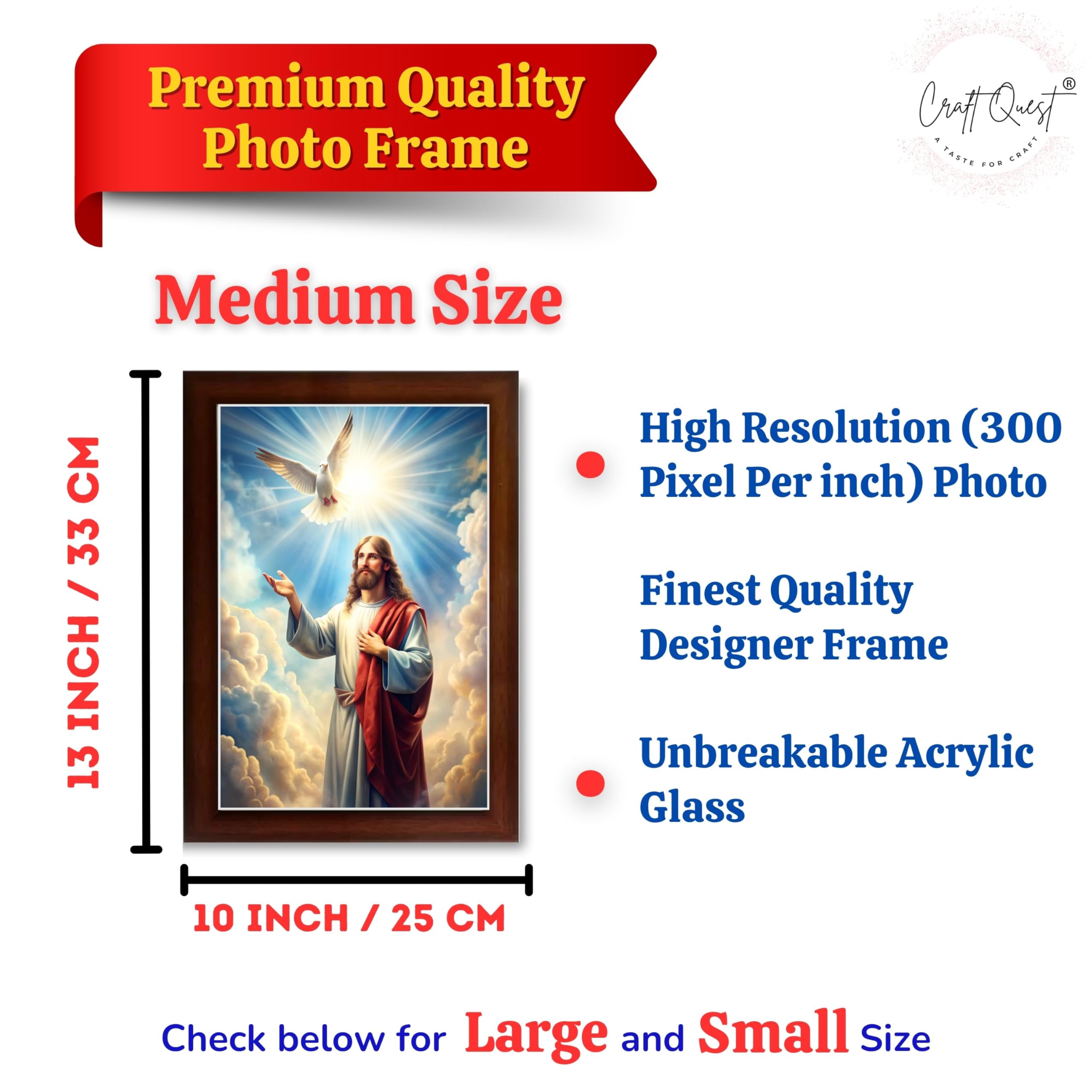 CRAFT QUEST Lord Jesus Christ Christmas Photo Frame Decor For Wall/Table/Room
