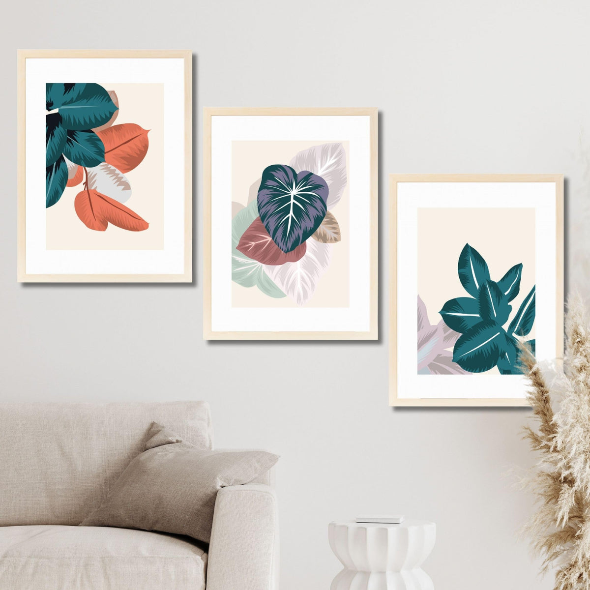CRAFT QUEST Wall Art Decor Paintings | Set of 3 FLORAL Wall Art Frames for Home Decoration | Ideal for Living Room, Bedroom & Offices