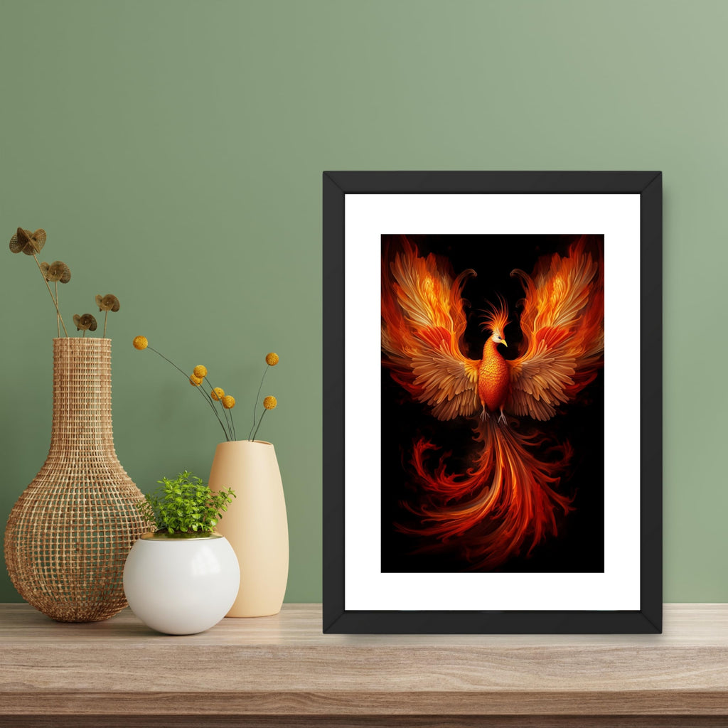 CRAFT QUEST Phoenix Bird Painting – Rising Phoenix Vastu Wall Art – Wall Decoration – Positive Energy Painting for Success, Growth & Spiritual Inspiration