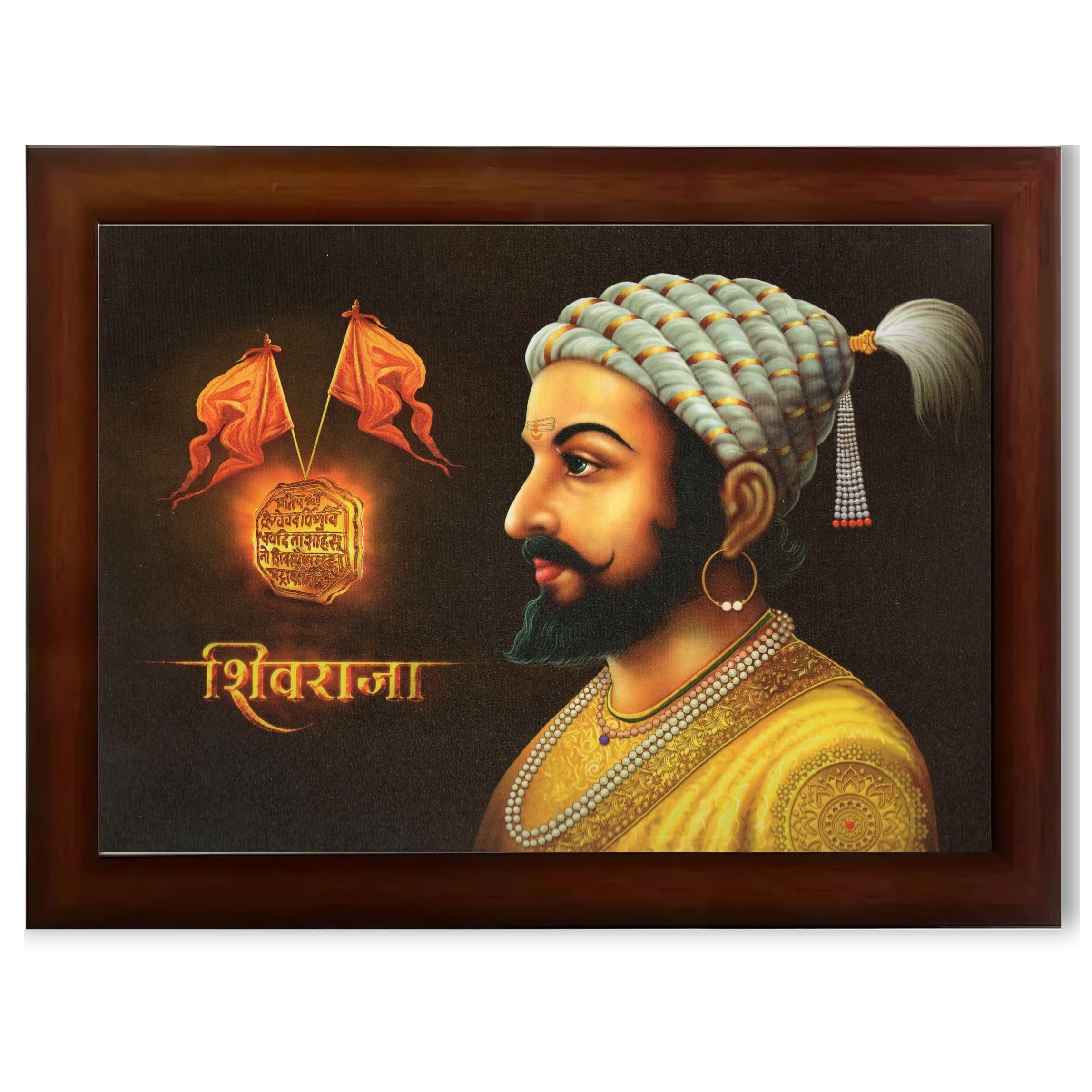 CRAFT QUEST Chhatrapati Shivaji Maharaj photo frame Home Decorative items with synthetic frame