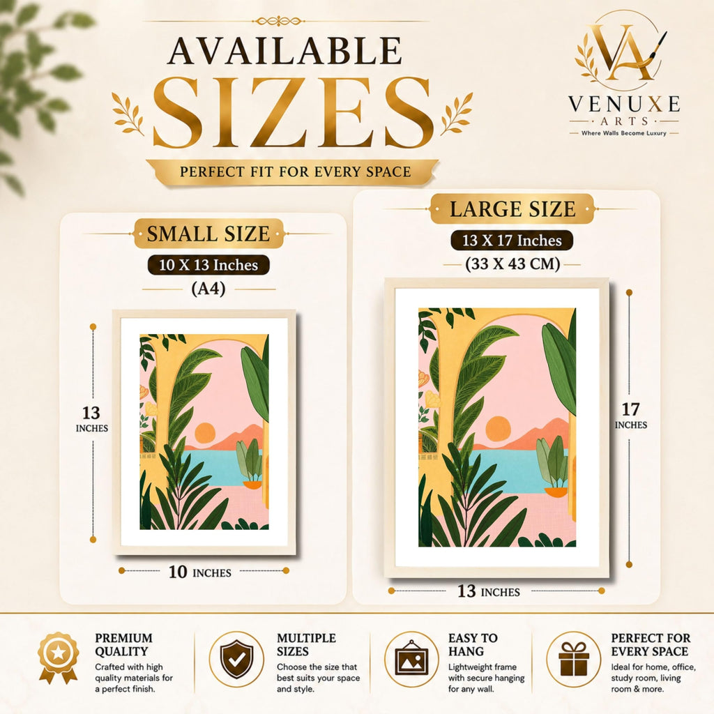 VENUXE ARTS Womens Contemporary Wall Art Posters for Home, Office, Study & Bedroom | Ready to Hang Framed Wall Decor | Positive Quote Prints | Gift for Friends & Family