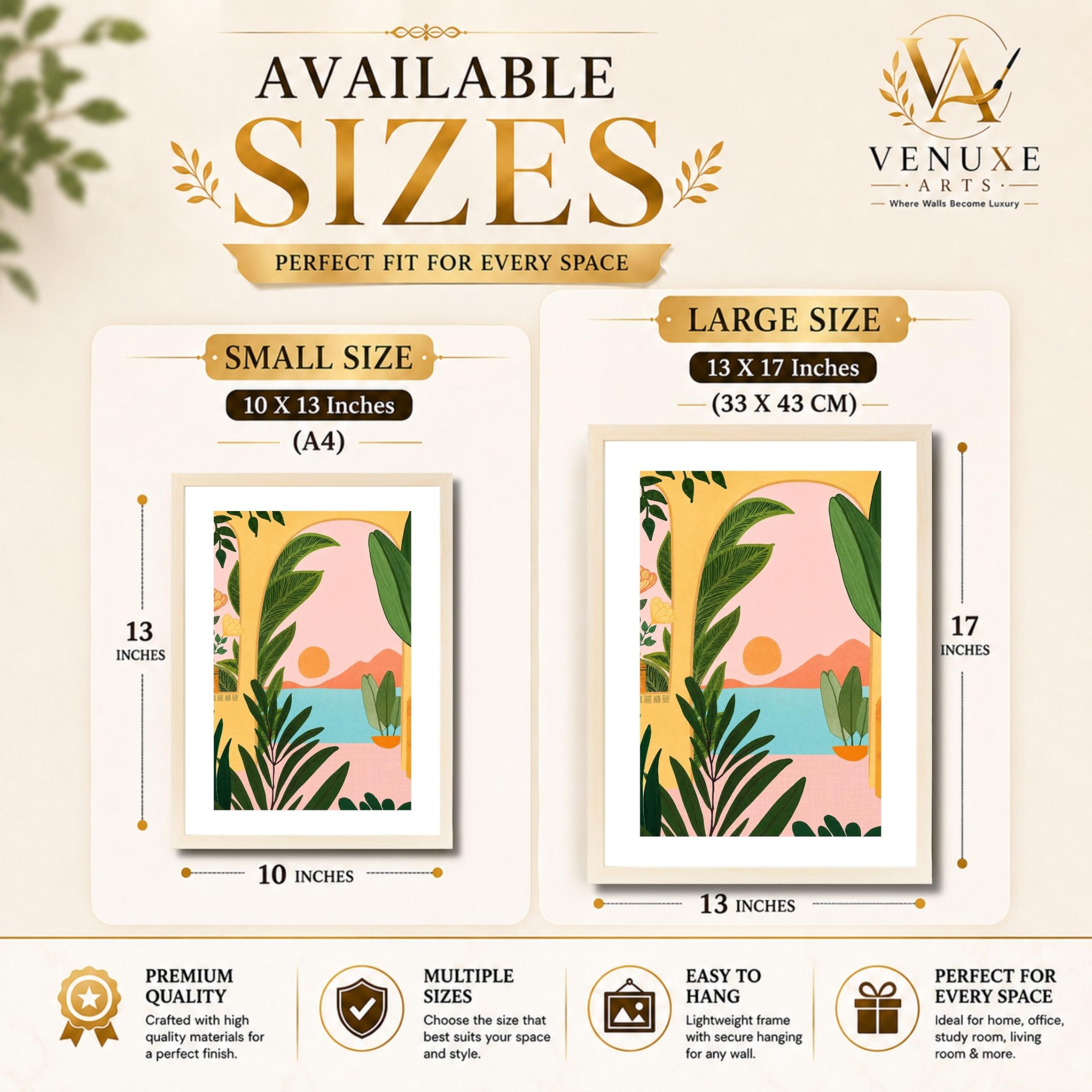 VENUXE ARTS Womens Contemporary Wall Art Posters for Home, Office, Study & Bedroom | Ready to Hang Framed Wall Decor | Positive Quote Prints | Gift for Friends & Family