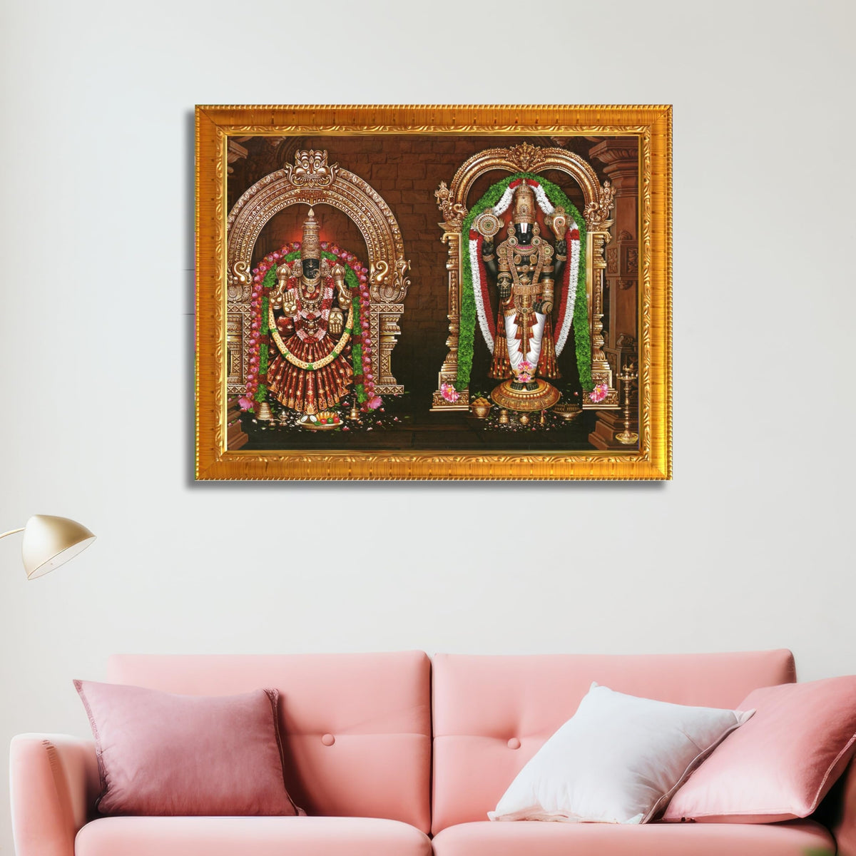CRAFT QUEST Tirupati Balaji Padmavati Venkateshwara Swamy Wall Photo Frame | South God Frame for Home, Office, Temple & Gifting