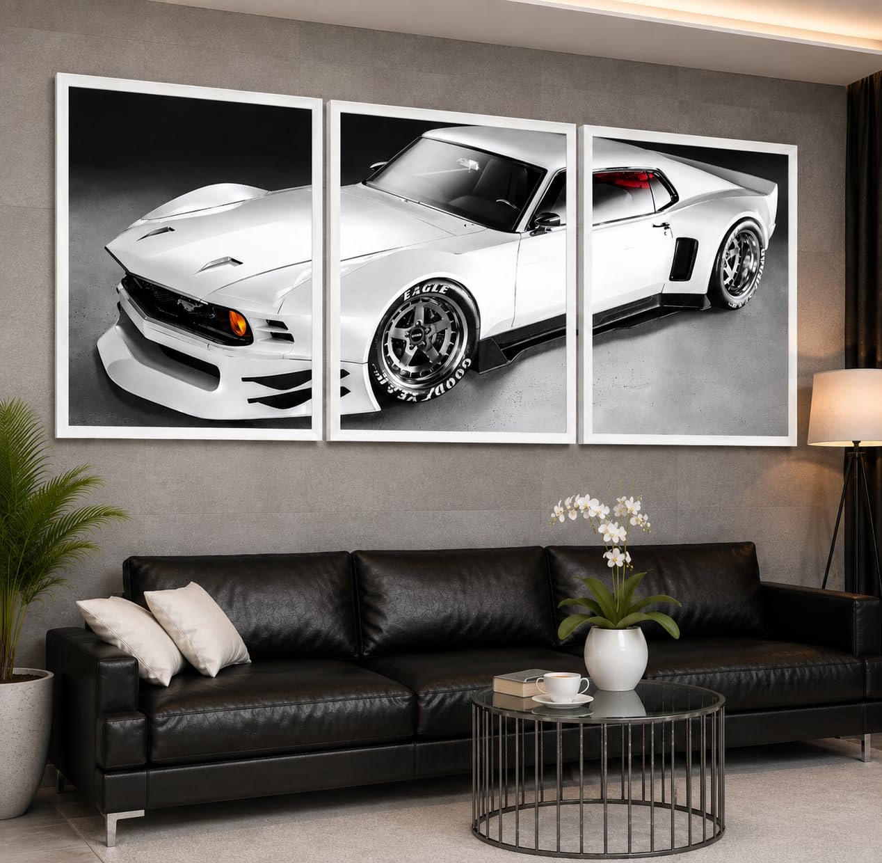 VENUXE ARTS Set Of 3 Big Sports Cars Framed Posters Gift Items for Boys Room Wall Decoration Bedroom Living Room Office Studio Décor | Car Poster Frame for Wall Décor