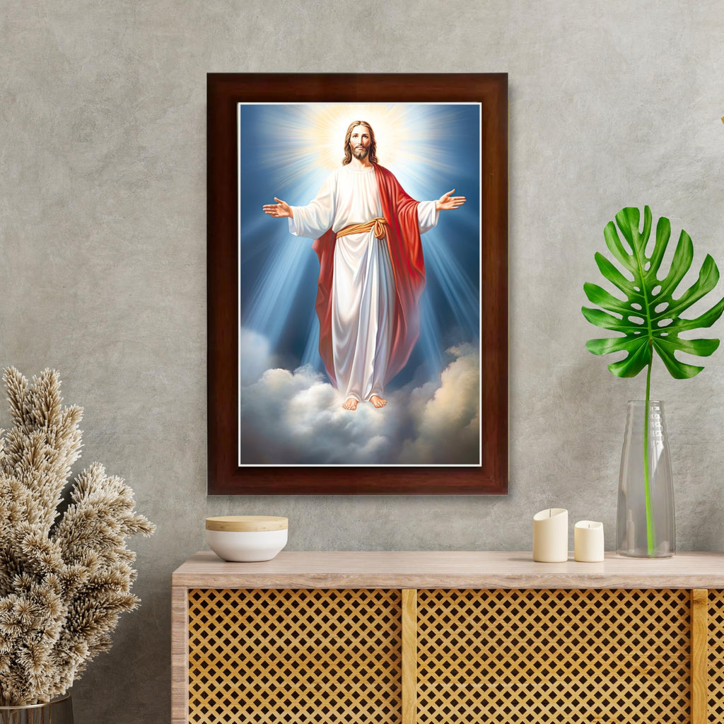 CRAFT QUEST Jesus Christ Wall Artwork Photo Frame Spiritual Christian Wall Décor Item for Room and Prayer