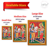 CRAFT QUEST Shiva & Maa Annapurna devi sitting on throne photo frame with Acrylic Glass for Kitchen