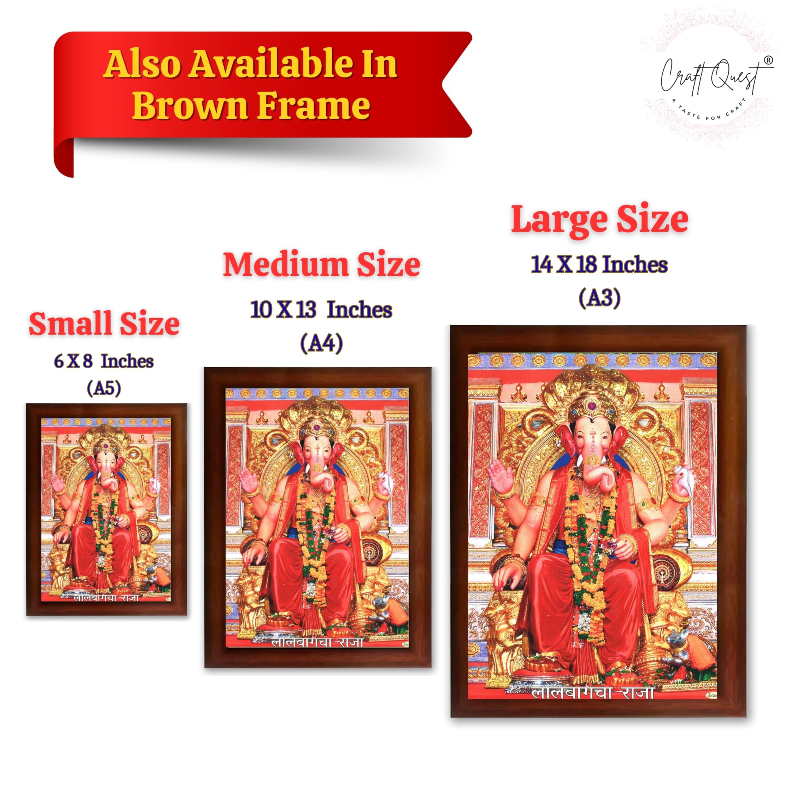 CRAFT QUEST Lord Ganesh ji Modern Wall Painting With Frame For Home and Office Decor,