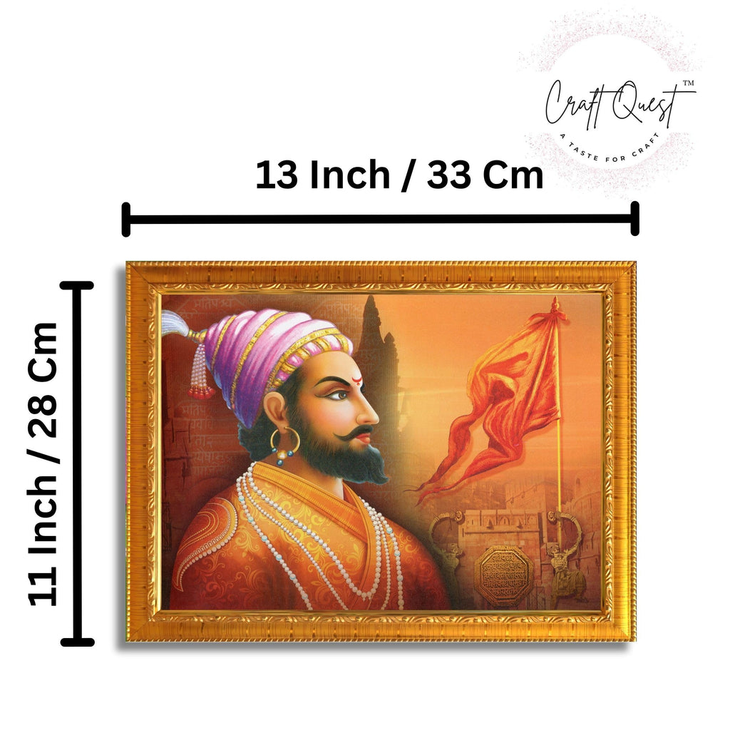 CRAFT QUEST Chhatrapati Shivaji Maharaj photo frame Home Decorative items with synthetic frame