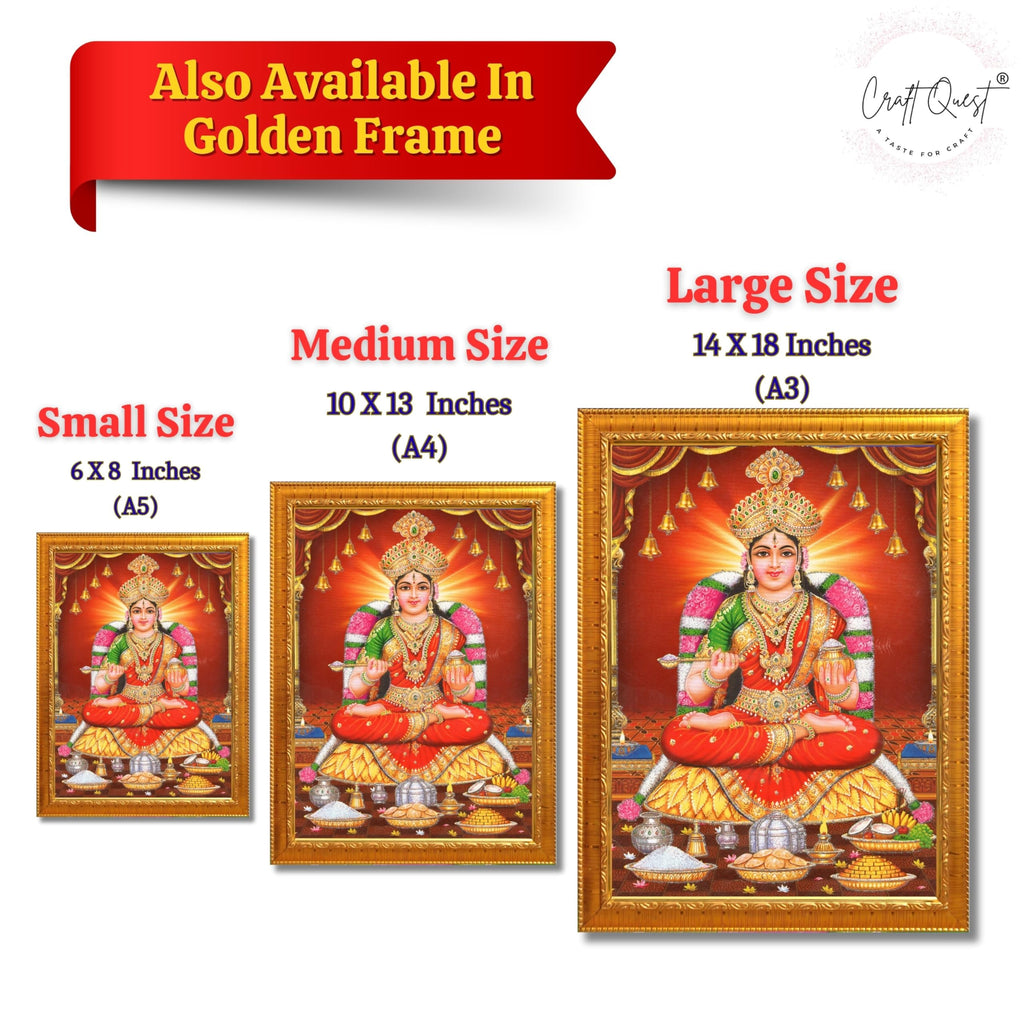 CRAFT QUEST Mata Annapurna Devi Photo for Kitchen Maa Wall Painting Framed Home Décor