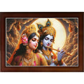 CRAFT QUEST Radha Krishna Art Photo Framed Painting for Home and Bedroom Wall Decoration of Size 14X10 Inches with Frame And Acrylic Glass RK203