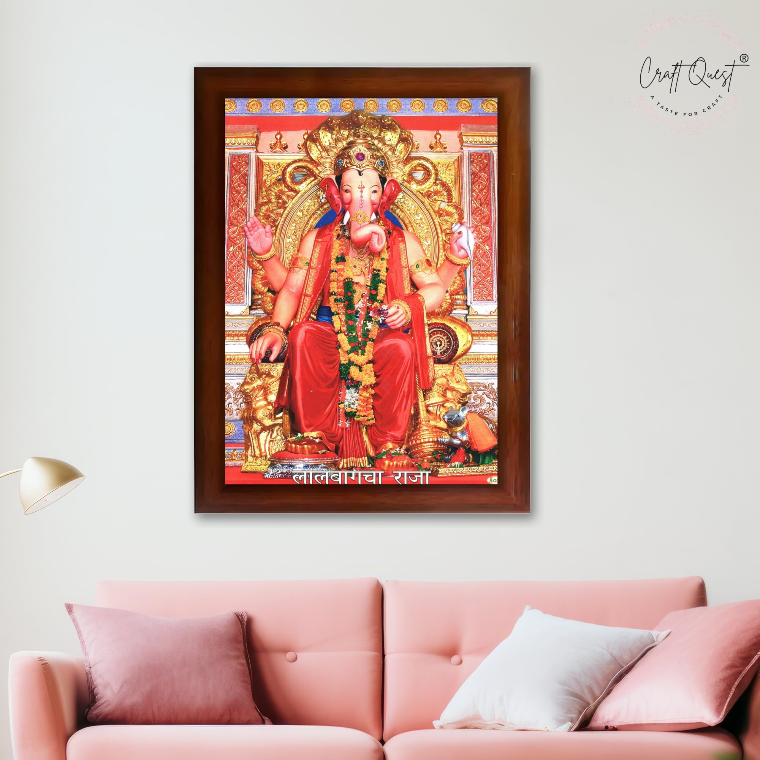 CRAFT QUEST Lord Ganesh ji Modern Wall Painting With Frame For Home and Office Decor,