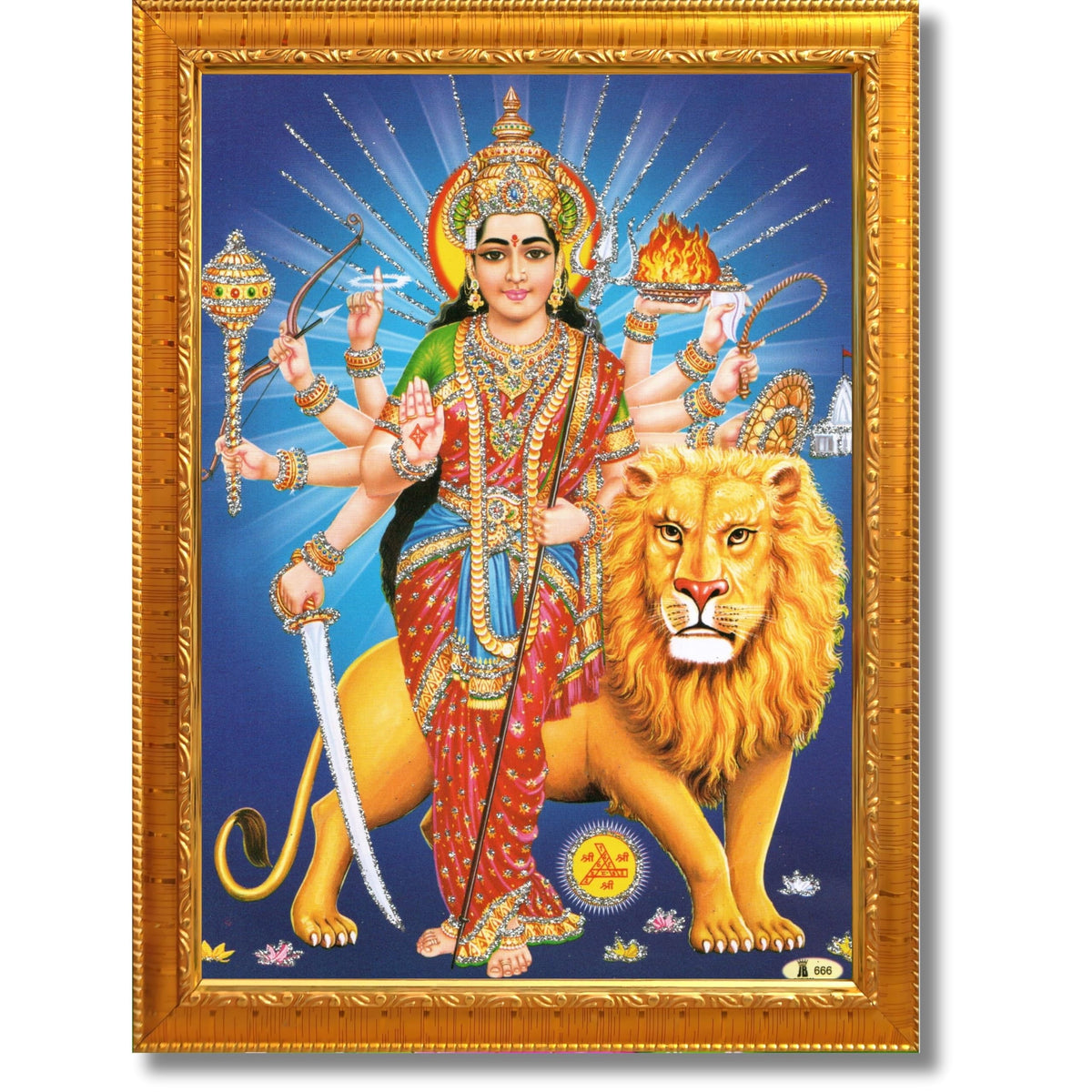 CRAFT QUEST Durga Maa MataJi Goddess Navdurga Wall Painting Framed Home and Pooja Décor