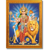 CRAFT QUEST Durga Maa MataJi Goddess Navdurga Wall Painting Framed Home and Pooja Décor