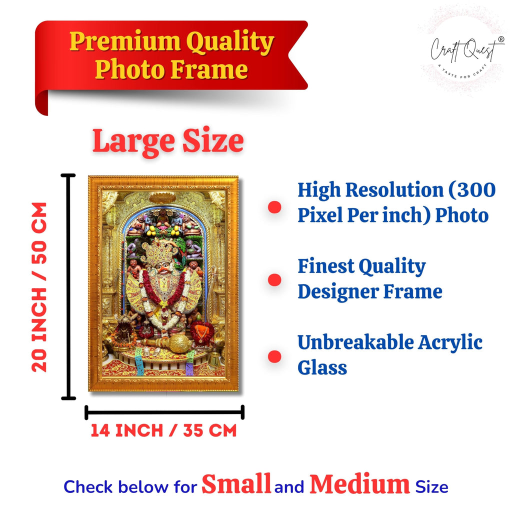 CRAFT QUEST Shree Kashtabhanjan Dev Hanumanji Salangpur Photo Frame Synthetic, Wall hangings