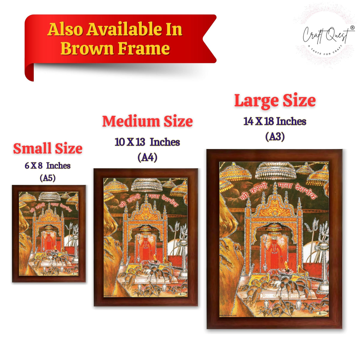 CRAFT QUEST Karni Mata Deshnok Photo Frame For Home, Office And Bedroom Wall Decoration