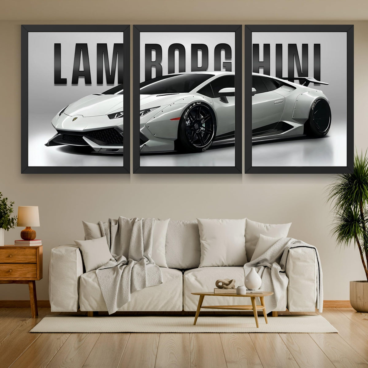 VENUXE ARTS Set Of 3 Big Sports Cars Framed Posters Gift Items for Boys Room Wall Decoration Bedroom Living Room Office Studio Décor | Car Poster Frame for Wall Décor